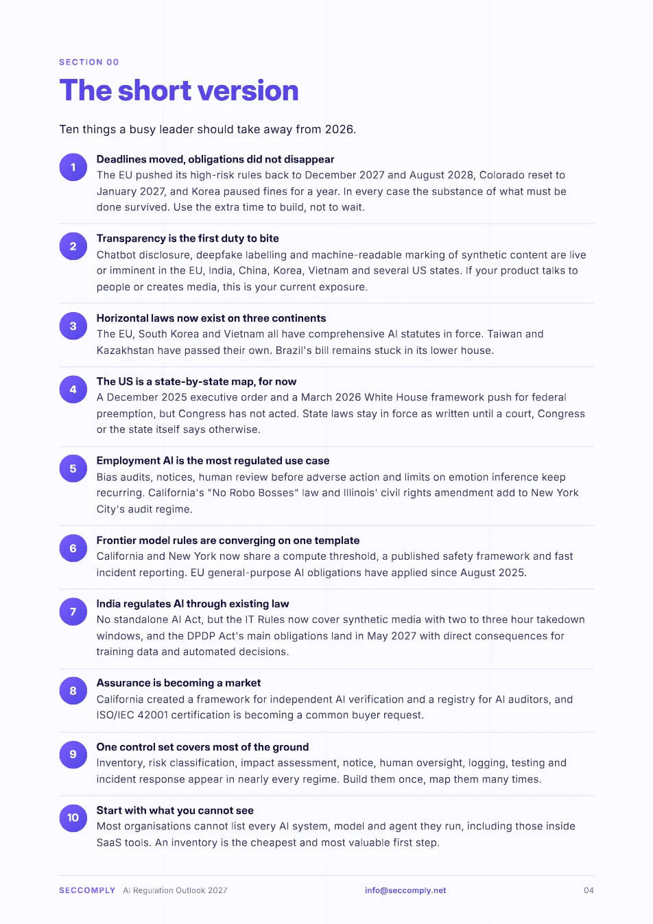 Ebook page: The short version, ten things a busy leader should take away from 2026