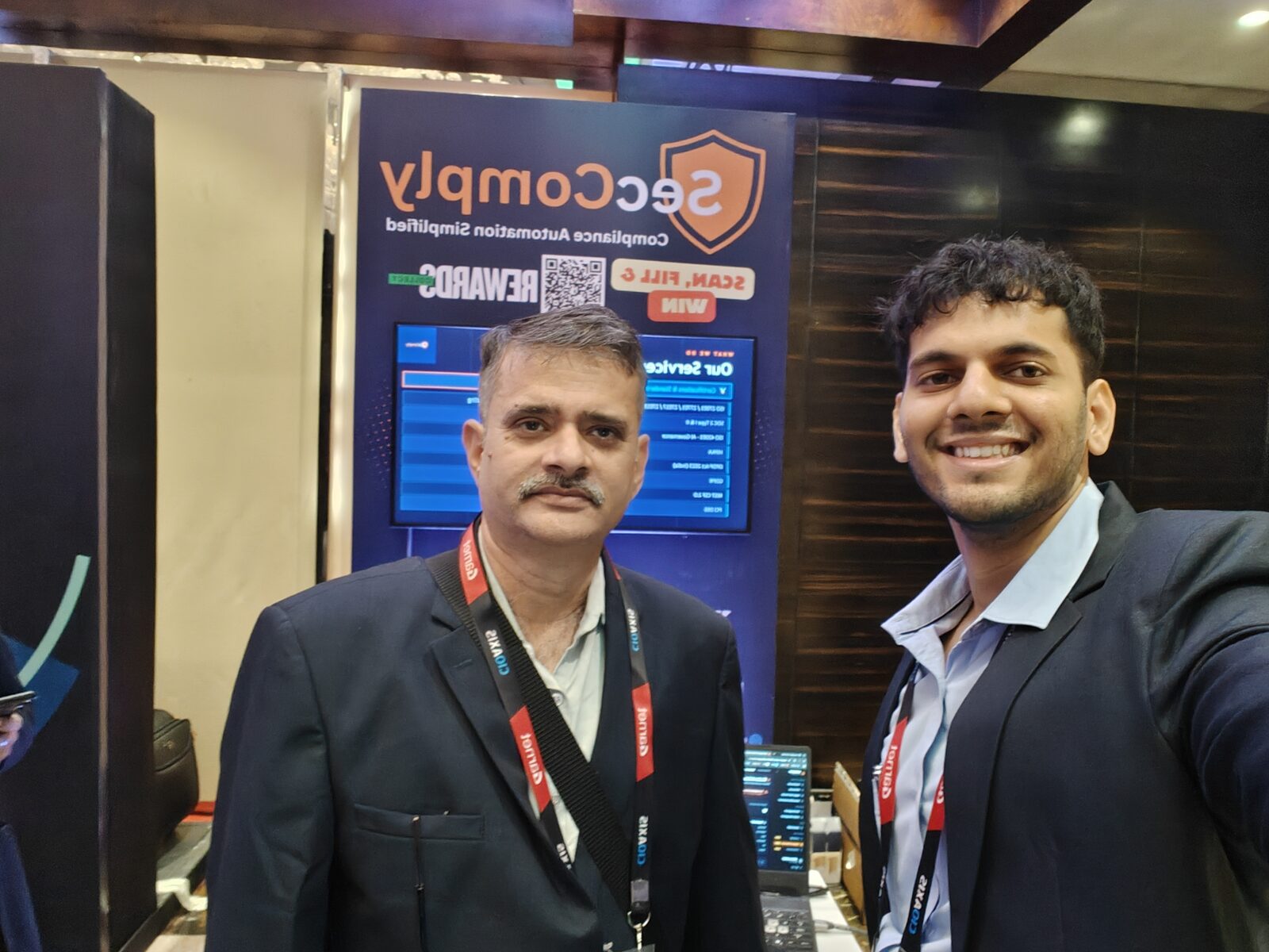 Candid moment at the booth