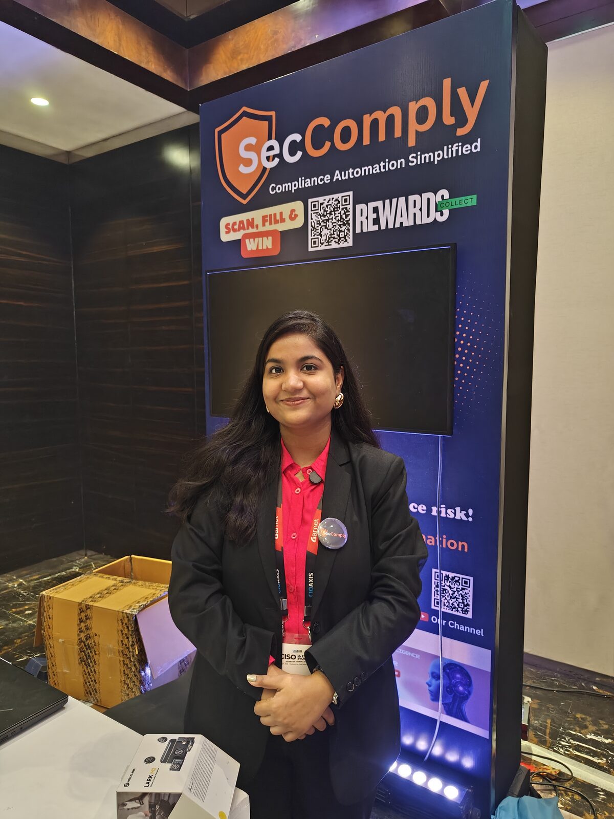 The SecComply team at the booth