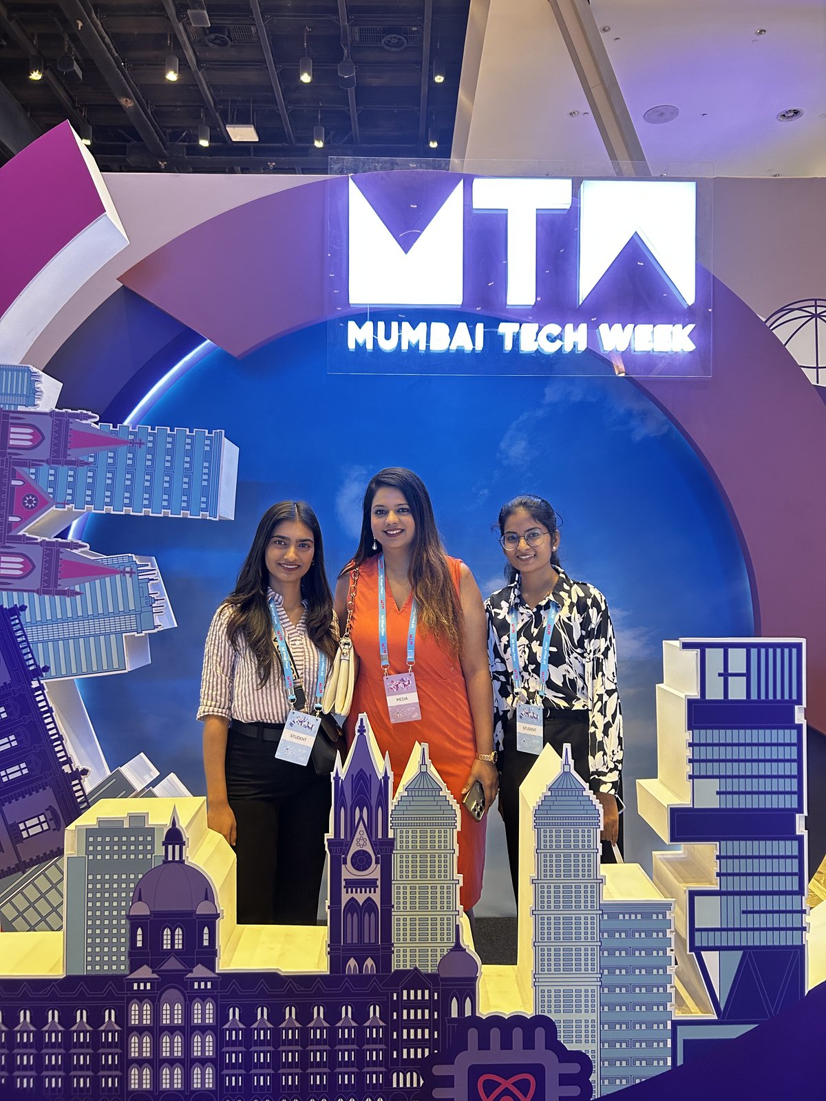 The SecComply team at the Mumbai Tech Week 2026 photo backdrop
